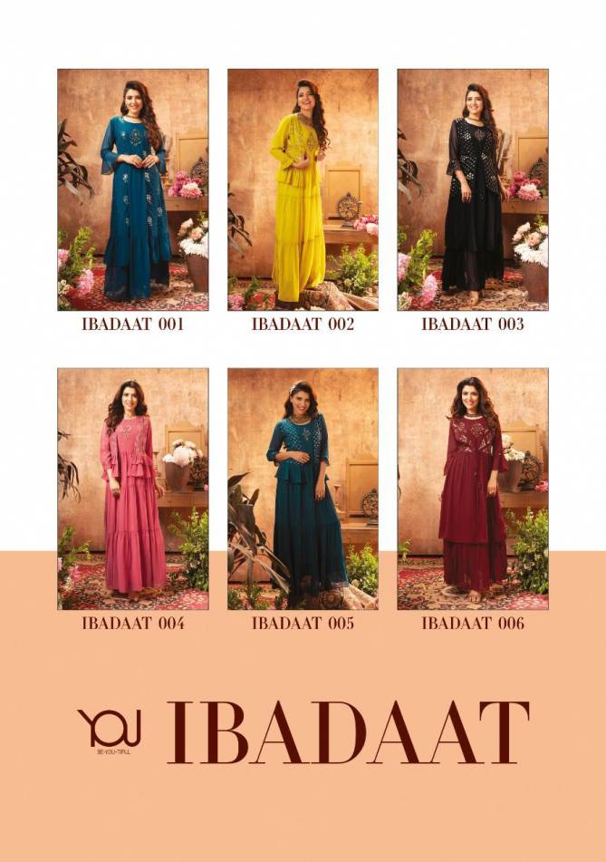 Wanna Ibadaat Ethnic Wear Fancy Kurti With Sharara Collection
